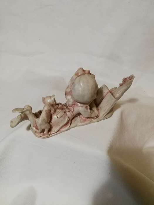 Reading girl and kitten Ornament