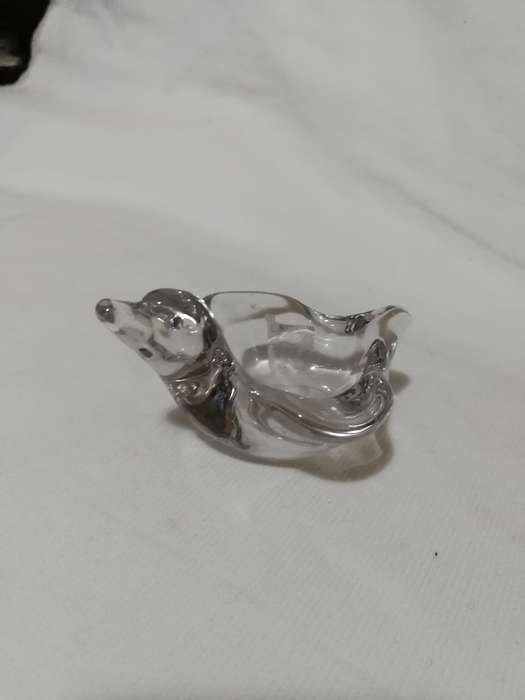 Vannes Le Chatel Crystal France Clear Duckling Pipe Holder Ashtray/ Trinket Dish.