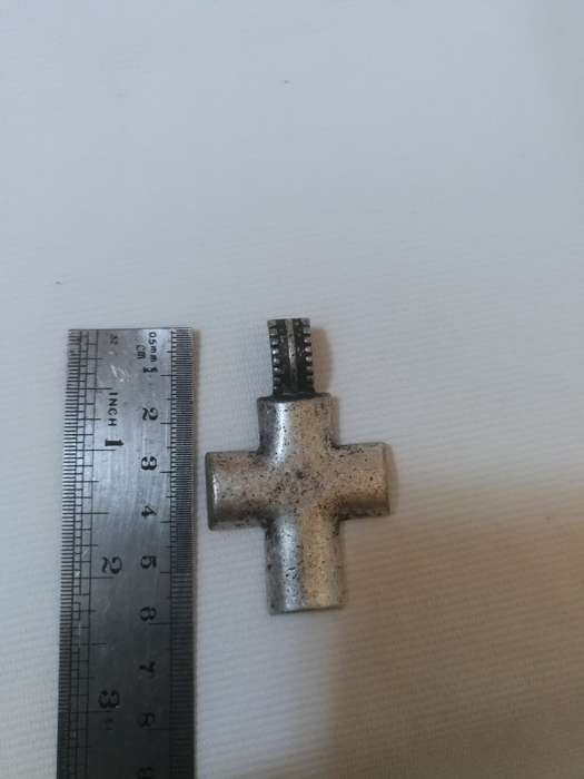 Cross for pearl strand or prayer beads. Clasp Clips on over strand of Beads/ Pearls