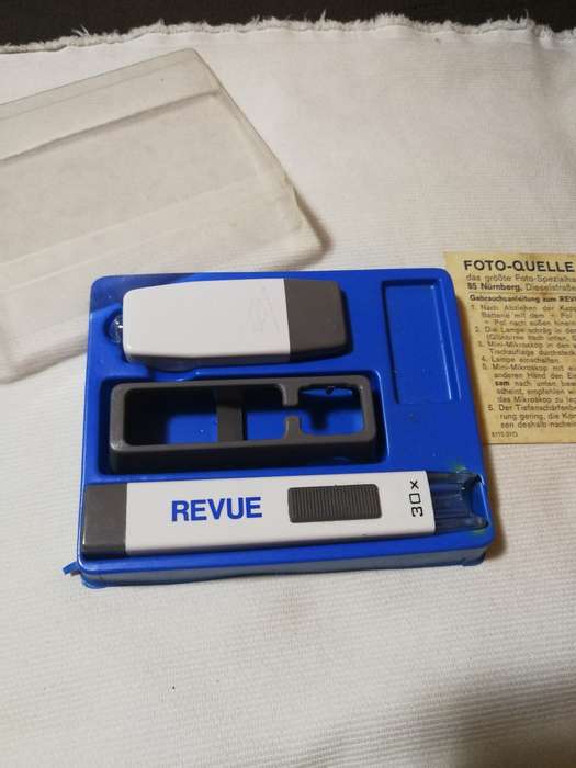 REVUE Vintage 30x Mini Microscope with mini flashlight. Made in Germany