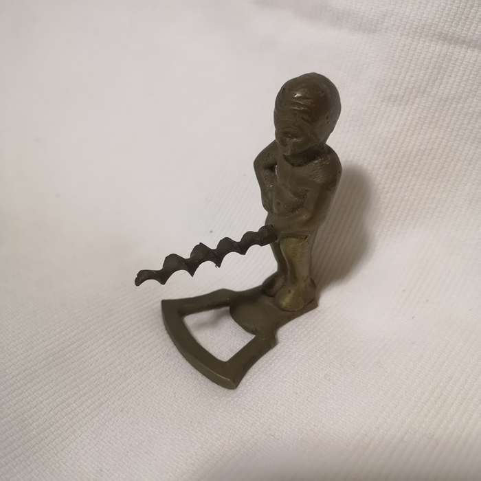 Vintage Brass Corkscrew Boy/ Belgian Brass Corcskrew/Solid brass- Rare