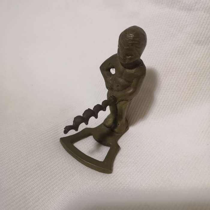 Vintage Brass Corkscrew Boy/ Belgian Brass Corcskrew/Solid brass- Rare
