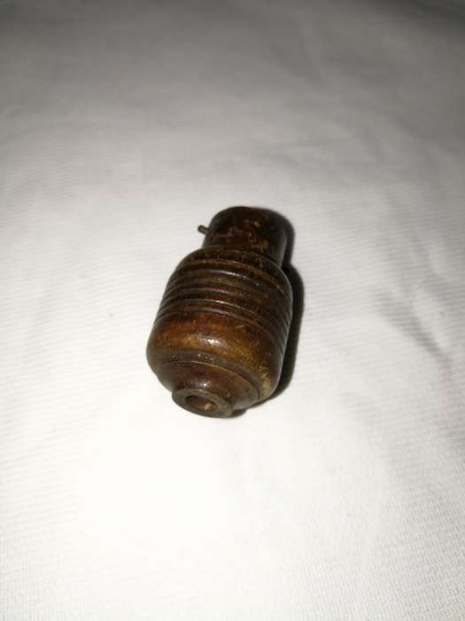 Antique 1900s Wooden plug that can be connected to a BC or B22d-2 lamp socket.