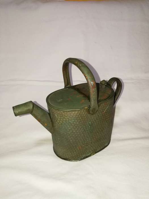 Unusual Antique Copper Victorian Watering Can with hinged lid
