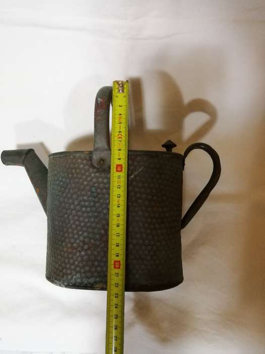 Unusual Antique Copper Victorian Watering Can with hinged lid
