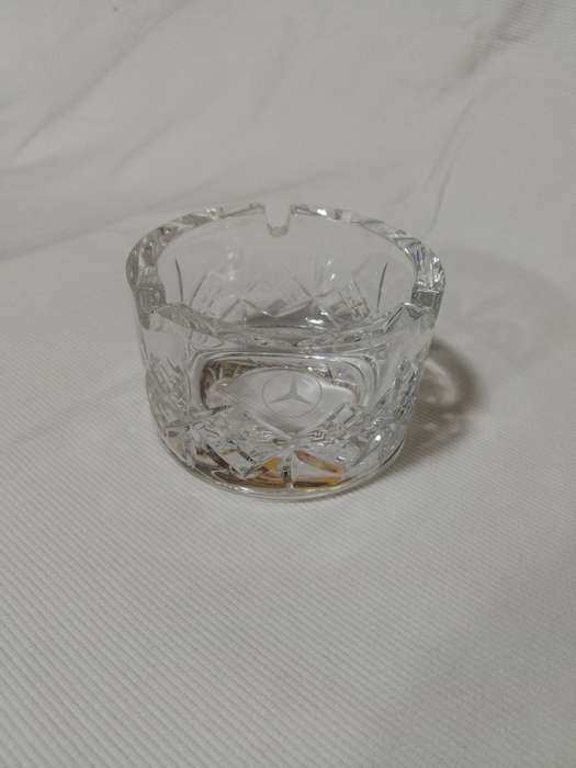 Cut Crystal Mercedes Benz Small Ashtray. Fits in Cup Holder
