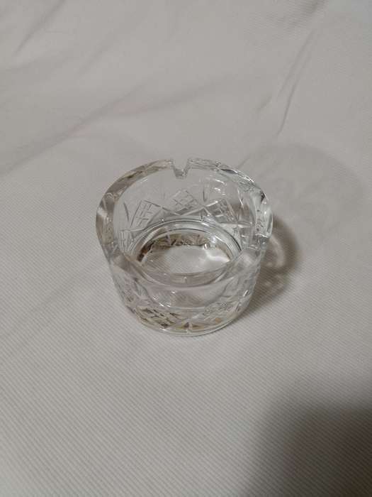 Cut Crystal Mercedes Benz Small Ashtray. Fits in Cup Holder
