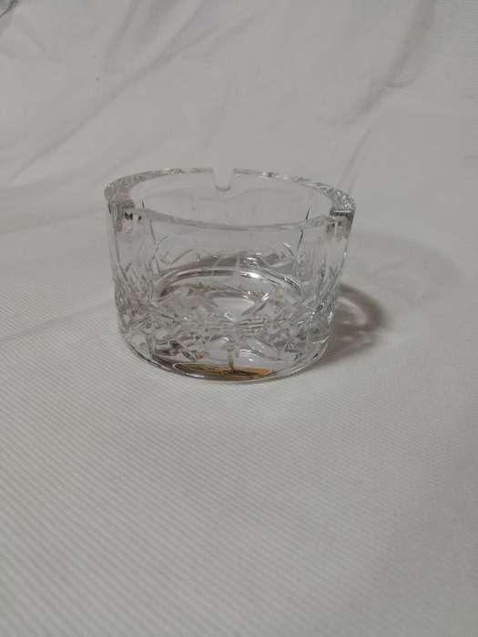 Cut Crystal Mercedes Benz Small Ashtray. Fits in Cup Holder
