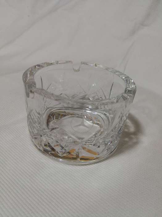 Cut Crystal Mercedes Benz Small Ashtray. Fits in Cup Holder