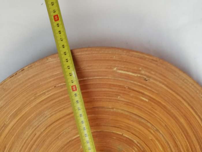 Round Bamboo Wood Platter Bowl Plate Center Tray Piece Brown- 455mm Diameter
