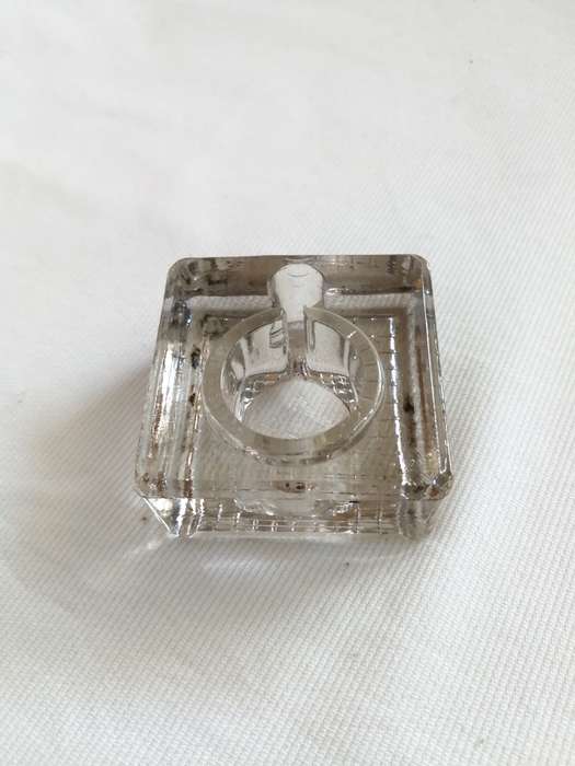 VINTAGE LARGE GLASS INKWELL- Velos, Made in England