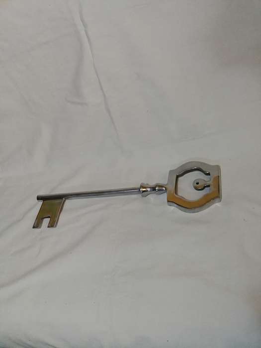 Large Key- Vintage Aluminium/ Pewter. +- 500mm