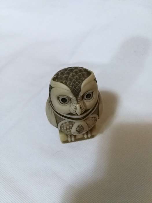 Amazing Artwork! John Biccard Owl Michael Angelo Owl crushed marble sculpture