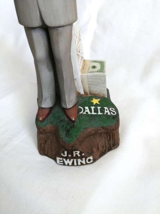 80s Americana Porcelain J.R. Ewing music box/liquor decanter