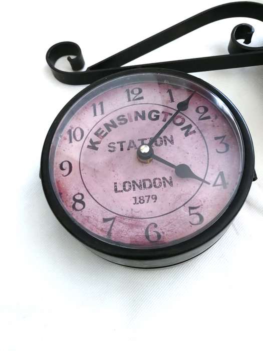 Nostalgic Kensington Station Double Side Metal Clock- Vintage