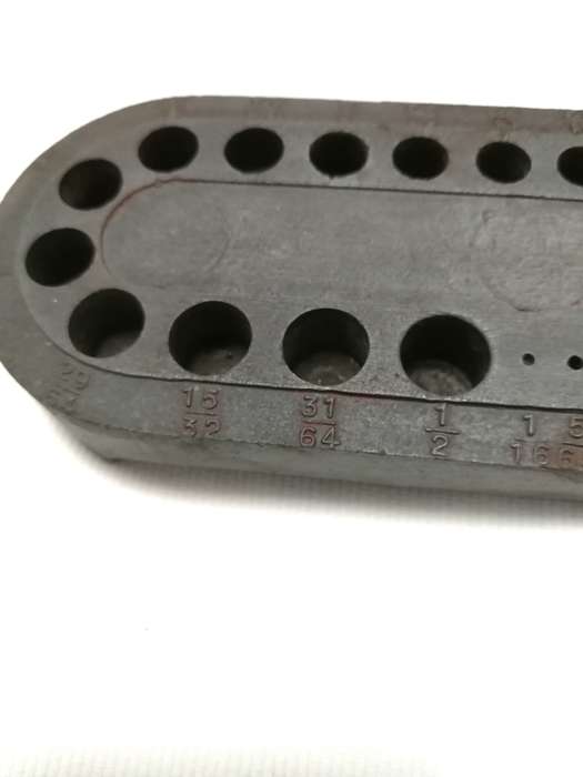 Metal drill bit stand for sizes 1/16"- 1/2 BRITISH IMPERIAL SIZES- Vintage