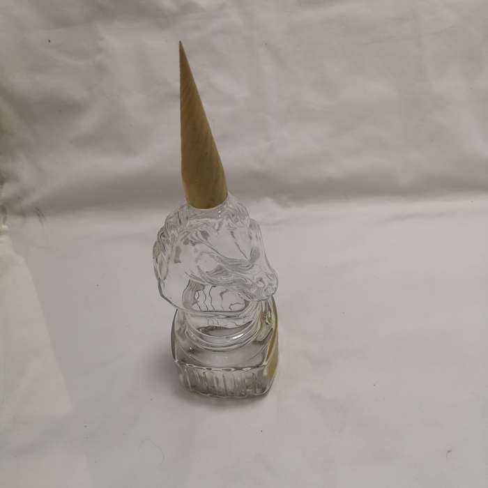 Antique Decanter Glass Unicorn Shaped Bottle.