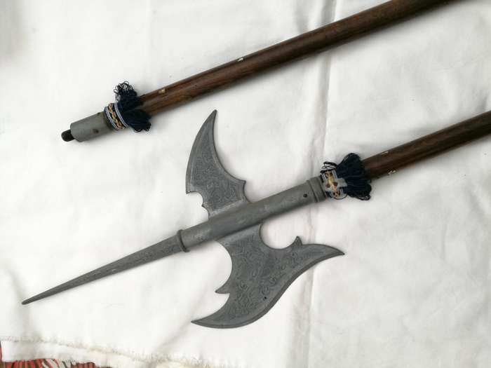Medieval Parade Halberd Pike- Vintage Wood & Metal item