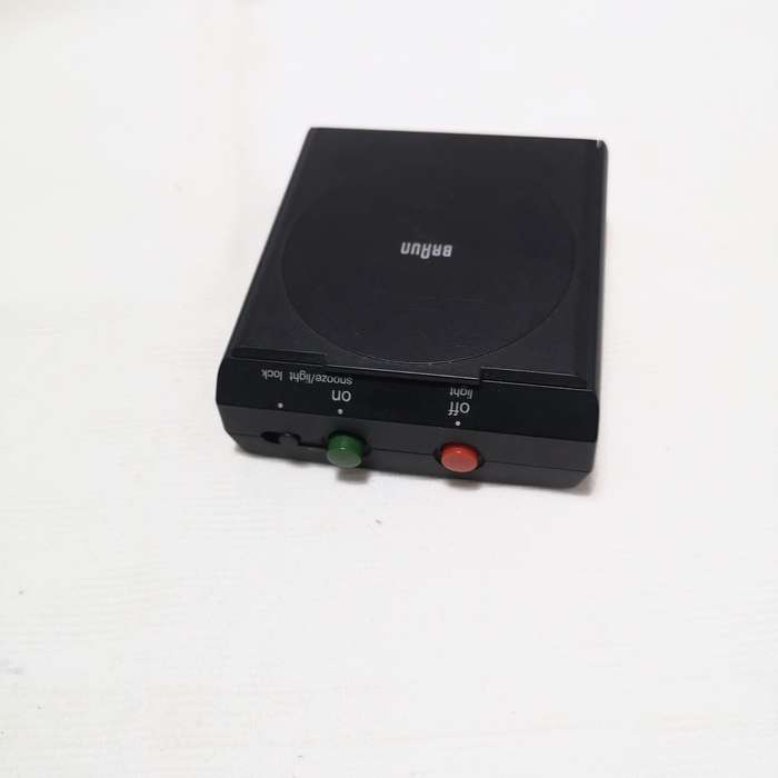 Vintage BRAUN Quartz AB314 SL Travel Alarm Clock Black Pocket Size Made In Germany