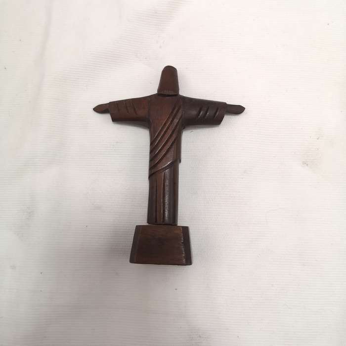Wooden Hand Carved " Christ The Redeemer " Statue. Rio Brazil