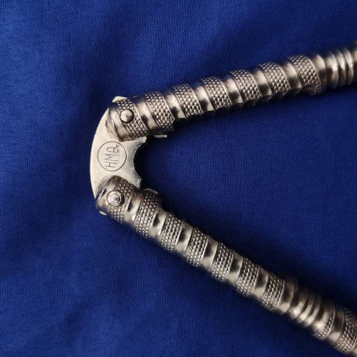 Vintage HMQ Metal Nutcracker Shellfish Crab Nuts- with 3 picks and a pouch
