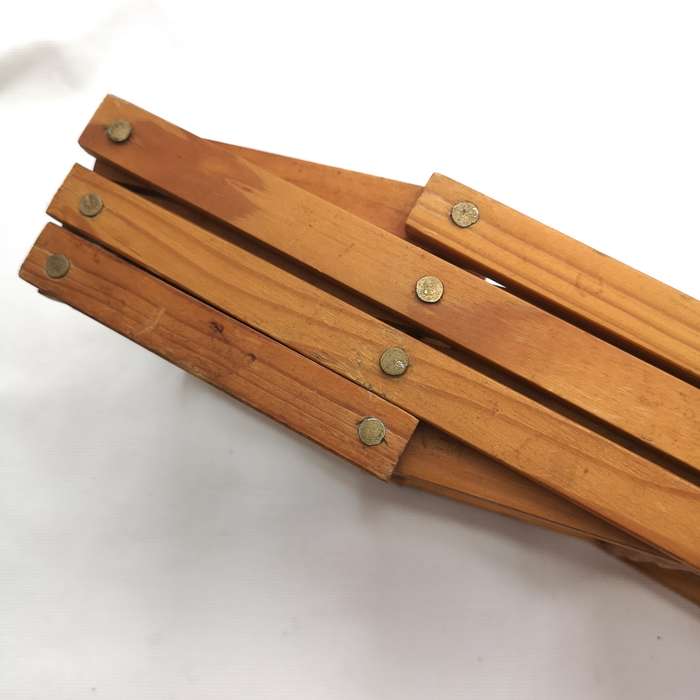 Vintage Expanding Wine Rack- Portable- Wood with brass pins