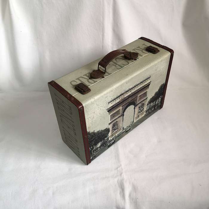 France or Paris Case- Vintage with Metal Handles and Hinge