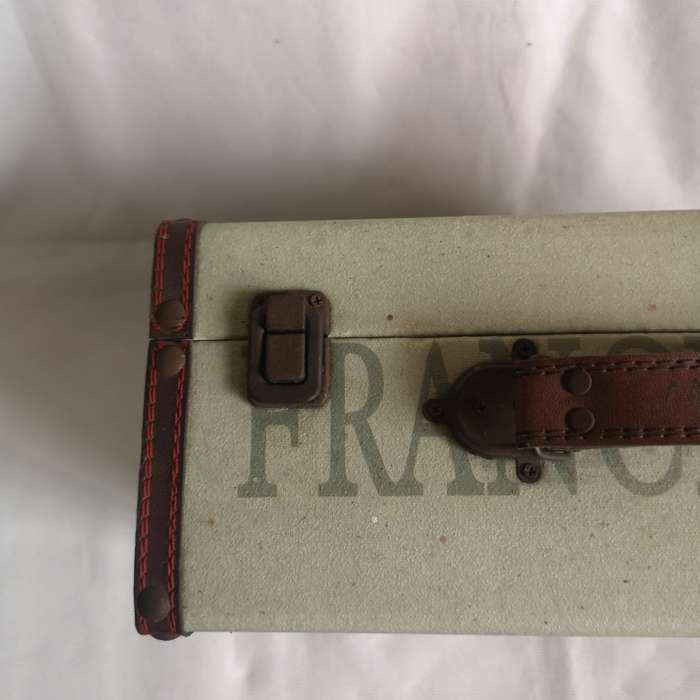 France or Paris Case- Vintage with Metal Handles and Hinge