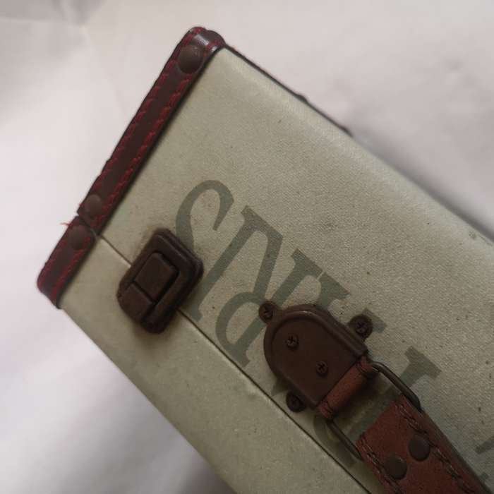 France or Paris Case- Vintage with Metal Handles and Hinge