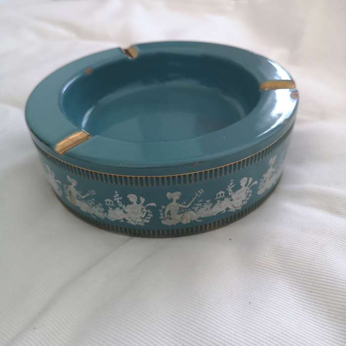 Vintage Florentine Ashtray. Handmade, Handpainted 24ct plating