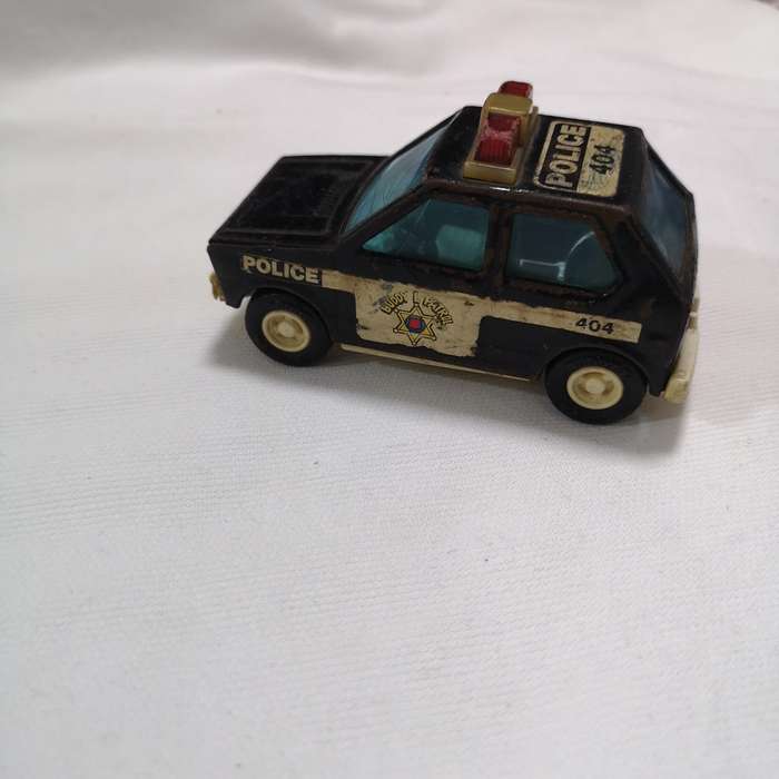 BUDDY L 5 Black POLICE Patrol CAR Toy TINPLATE Metal VINTAGE 1980 VW POLO