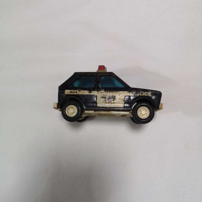 BUDDY L 5 Black POLICE Patrol CAR Toy TINPLATE Metal VINTAGE 1980 VW POLO