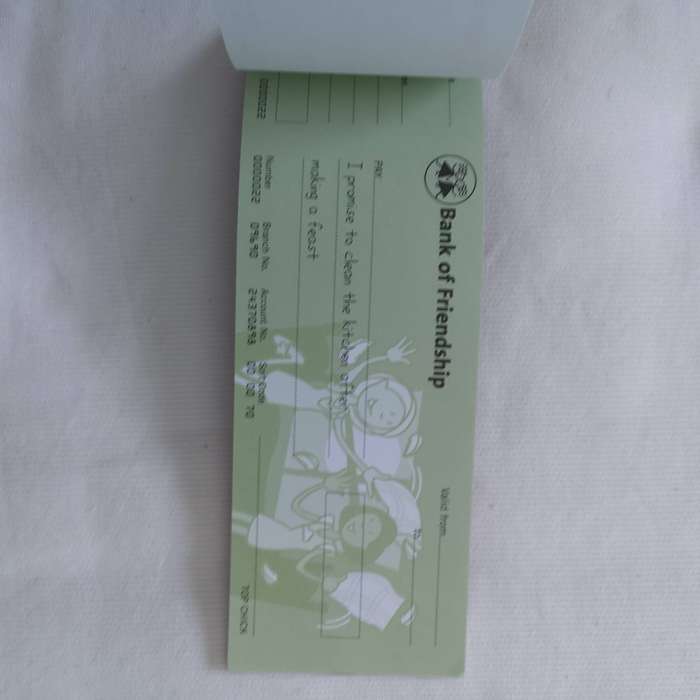 Sleepover Cheques- Bank of Friendship