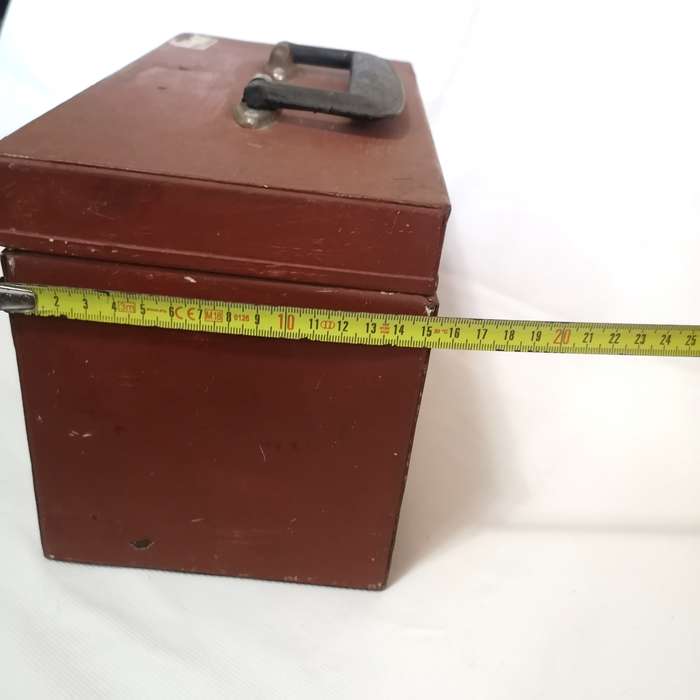 Vintage Red Metal Toolbox