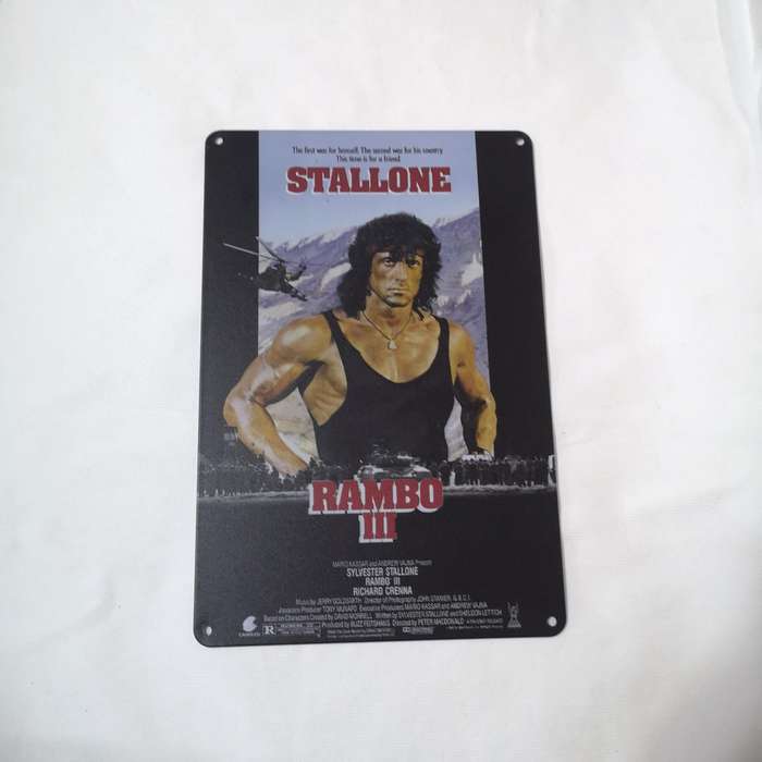Rambo 3 Movie Metal Poster Tin Sign Sylvester Stallone 20x30cm Plate