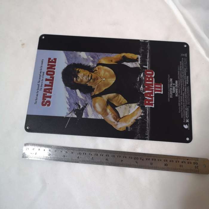 Rambo 3 Movie Metal Poster Tin Sign Sylvester Stallone 20x30cm Plate