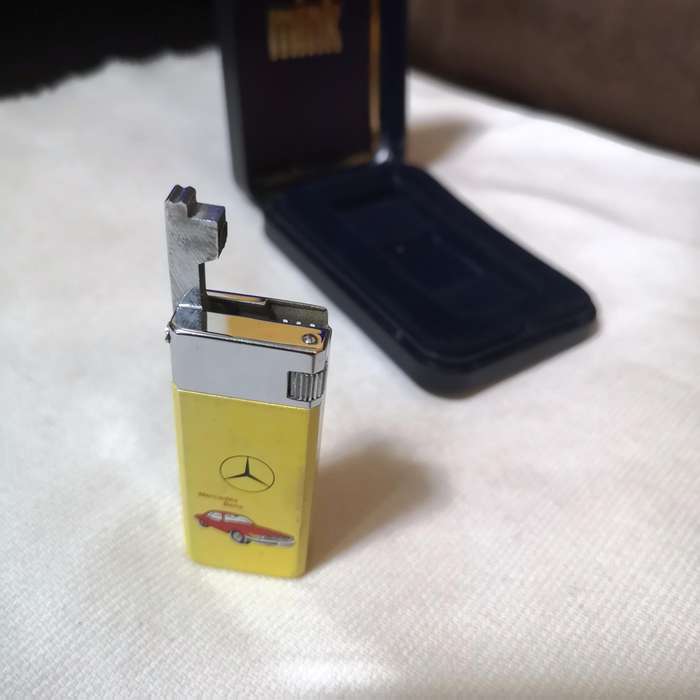 Vintage 70s Pinnacle Gas Lighter with Mercedes 450SLC Branding