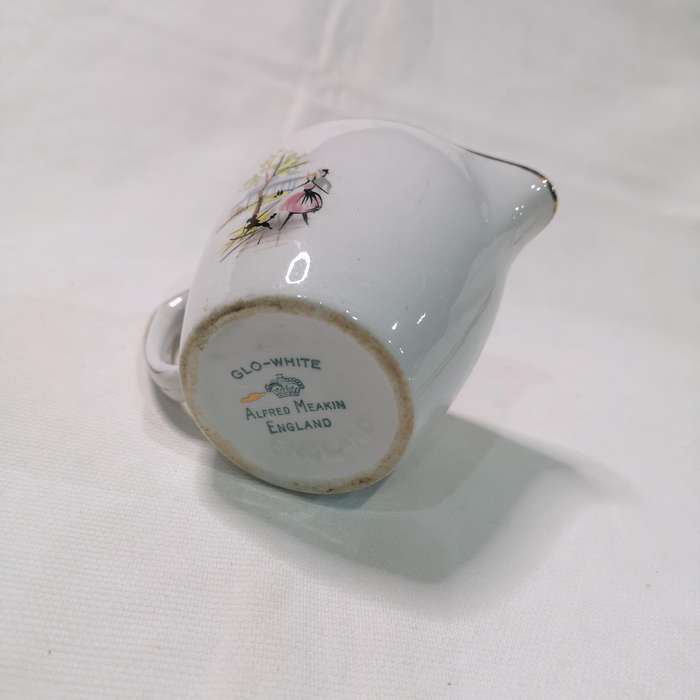 VINTAGE 1950'S MEAKIN PARIS French Poodle Cafe. Jug Glo White Ironstone