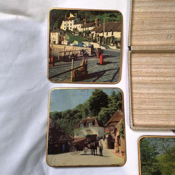 Vintage WIN EL WARE Oversized Collectable Antique England Made Barware Coasters