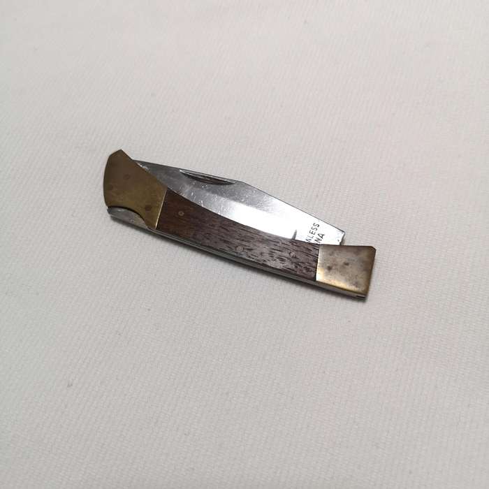 Vintage Lockback Pocket Knife made with Wood & Brass- Handmade