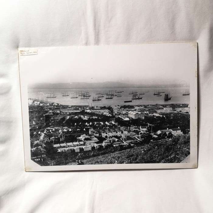 Historical Vintage 1800s Image "Cape Town Harbour from Signal Hill"