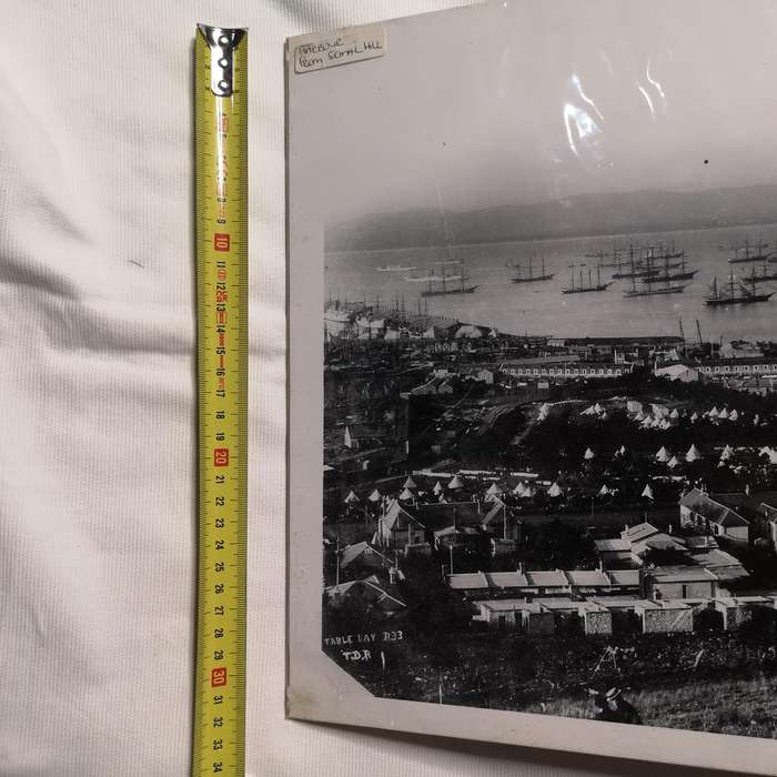 Historical Vintage 1800s Image "Cape Town Harbour from Signal Hill"