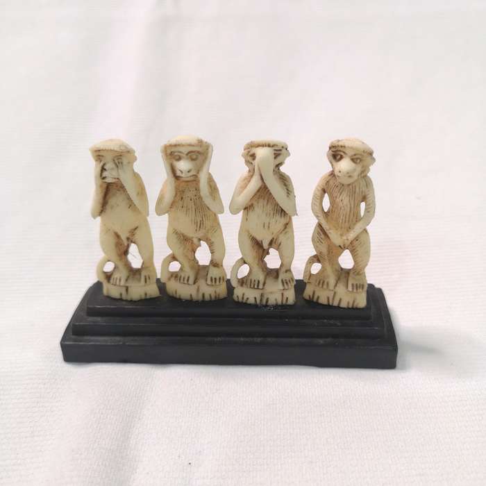 Four Monkeys- Mini Statuette- Made in Italy