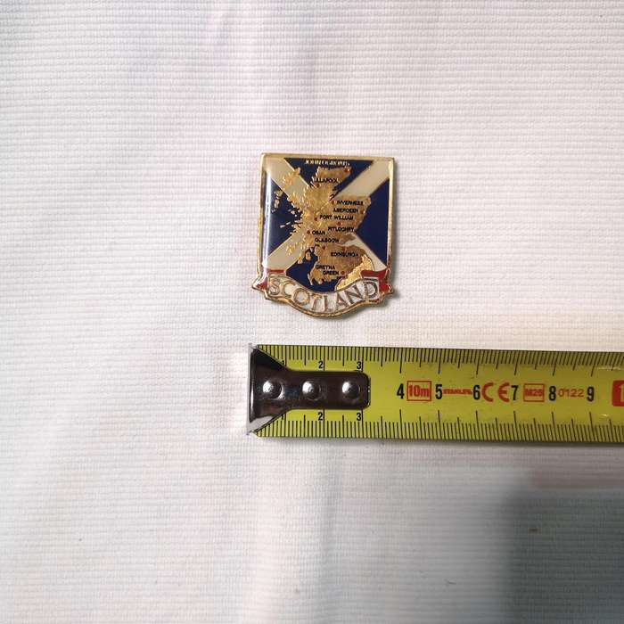 Scotland Metal Fridge Magnet. Scotland Map With Names- Vintage