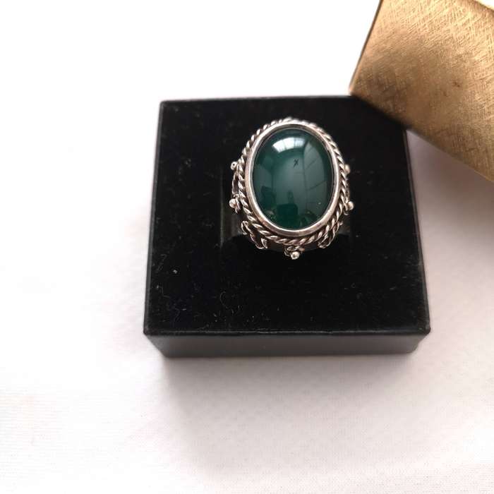 Jadeite Vintage Sterling Silver Handmade Ring