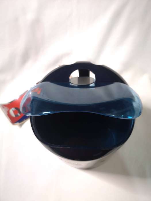 CINZANO 80s Vintage Blue plastic ice bucket, designer Jean Pierre Vitrac- Italy- Boxed