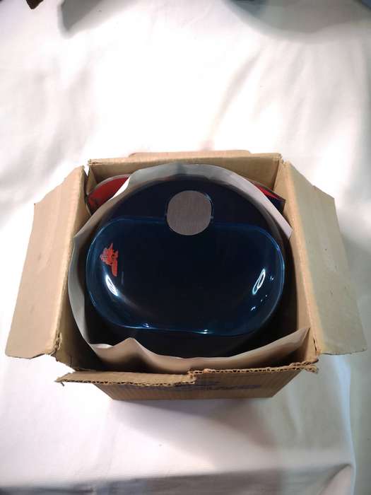 CINZANO 80s Vintage Blue plastic ice bucket, designer Jean Pierre Vitrac- Italy- Boxed