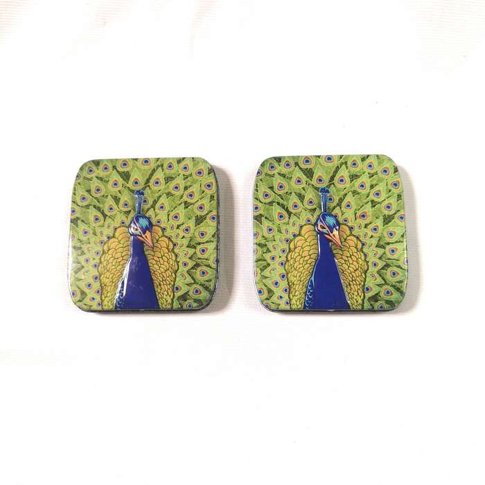 "Lifestyle" Tampon Storage Tin for Handbag- Beautiful Peacock Design. 2 tins