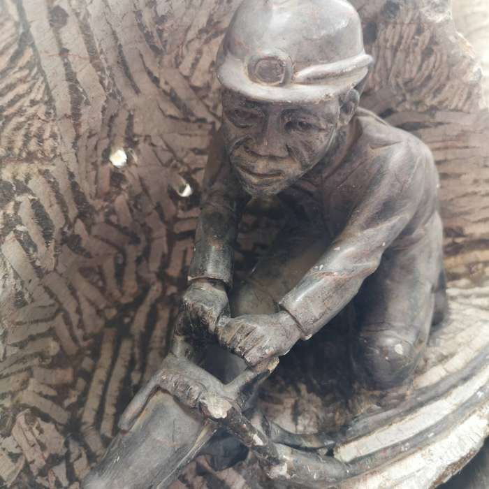 Mining Rock Stone Carving Art- Mining Art- Large Piece