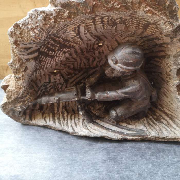 Mining Rock Stone Carving Art- Mining Art- Large Piece